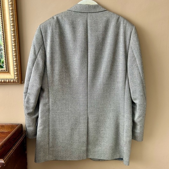 Jos A Bank Sport Coat Gray Herringbone Silk Camel Hair Blazer Size 40 Regular - Picture 3 of 11